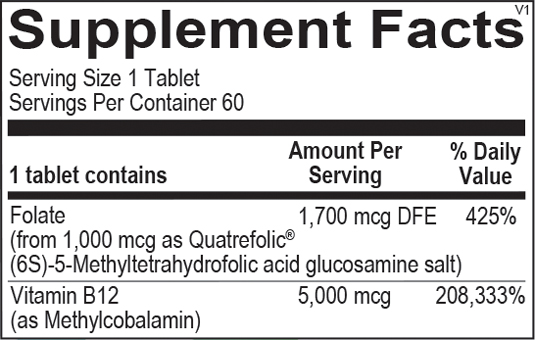 methyl b12 supplement facts