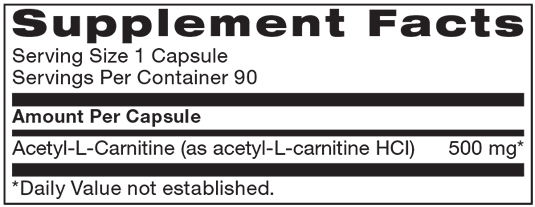 acetyl l carnitine supplement facts