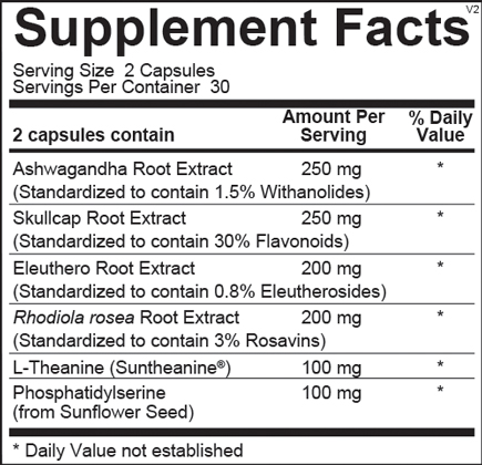 adrenal calm supplement facts