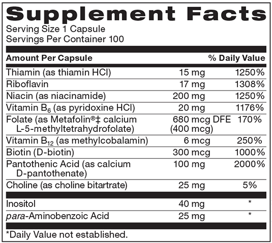 b complex plus supplement facts