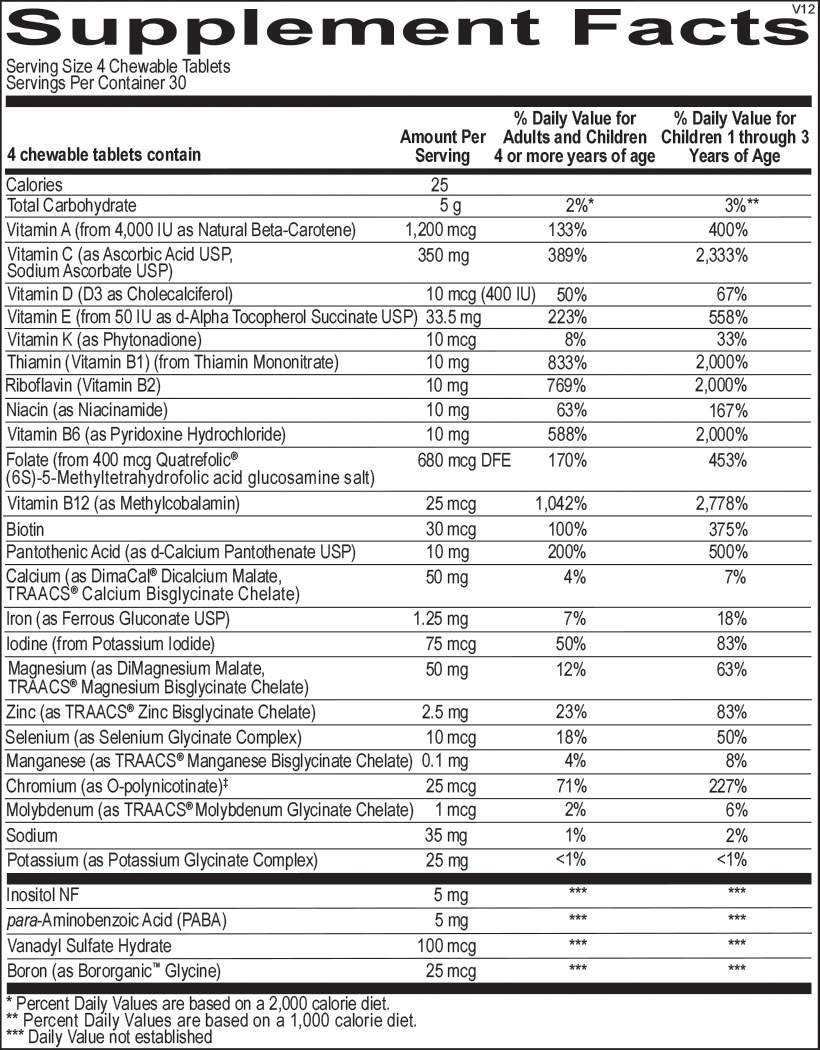 children's chewable supplement facts