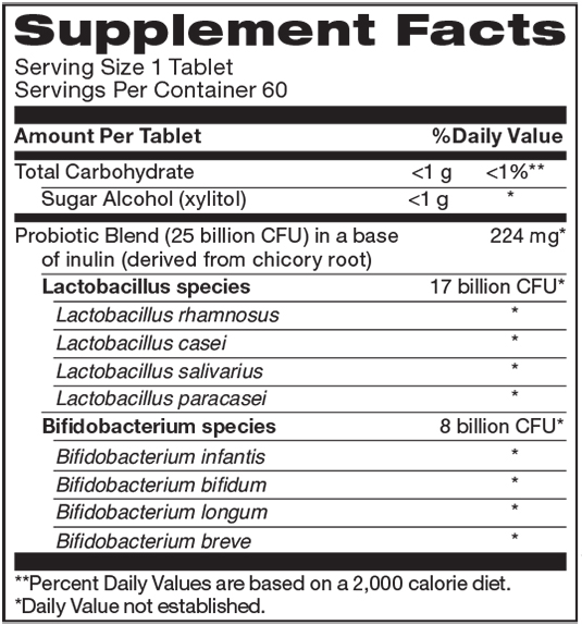 children's chewable probiotic supplement facts