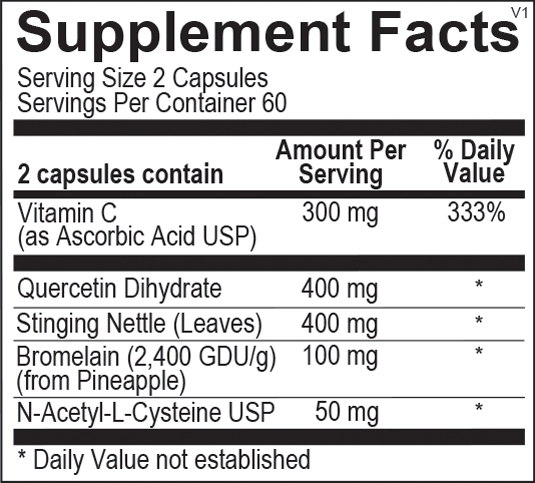 histacalm supplement facts