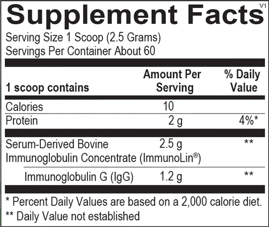 sbi support powder supplement facts 5.3oz