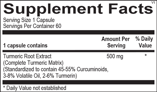 turmeric complex supplement facts