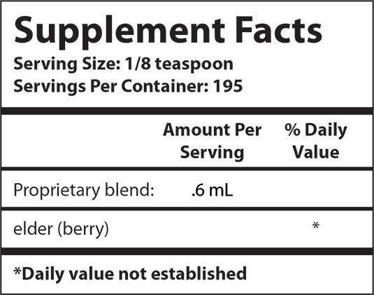 elderberry syrup supplement facts