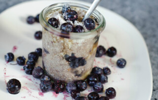 chia pudding with blueberries