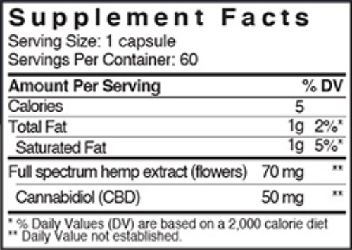 ECS care 50 supplement facts