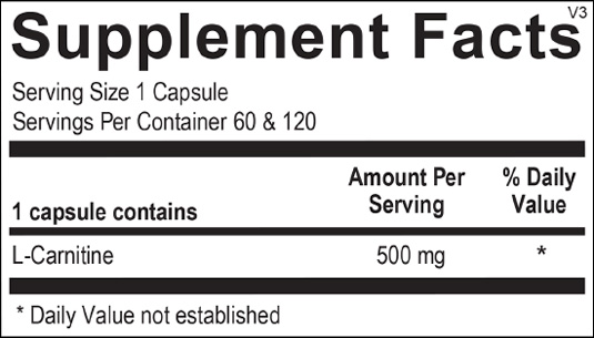 l-carnitine supplement facts